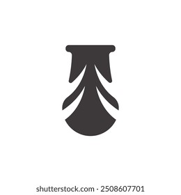 Logo vase aesthetic flower unique design with blank background