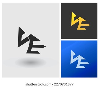 Logo VE Concepto de monograma de forma de letra