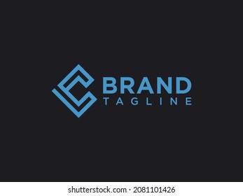 Logo Vector Abstract Letter C Circle With Line. Flat Line Logo Design Template Element