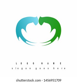 Logo vector abstract symbol flowers 