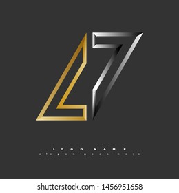 Logo vector abstract symbol gold silver square 