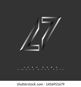 Logo vector abstract symbol silver square 