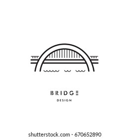 Logo vector arched bridge isolated on white background