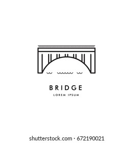 Logo vector arched bridge isolated on white background