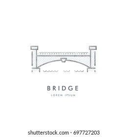 Logo vector arched bridge isolated on white background