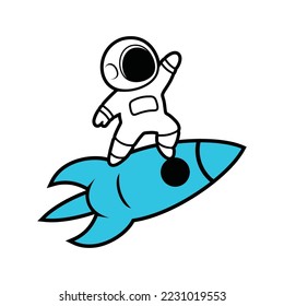 Logo Vector for Astronaut Rocket