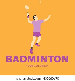 Logo vector badminton. A player commits feed