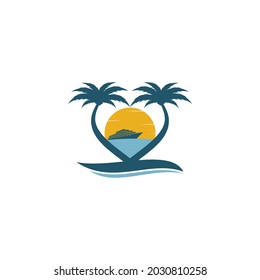 Logotipo vectorial playa de amor