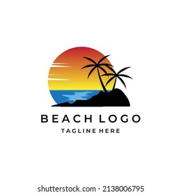 Logo-Vektorstrand, einfache Illustration