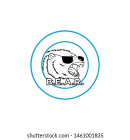logo vector bear with glasses like a pirate