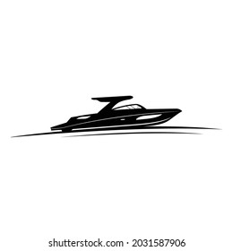 Logo vector black boat solhouette