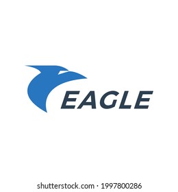 logo vector of blue eagle with horizontal display style