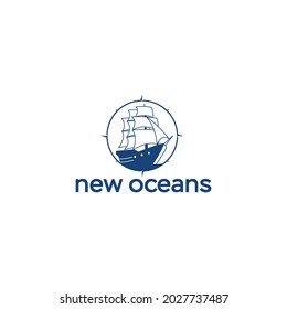 Logo vector blue new ocean