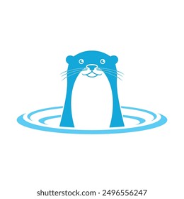 Vector del logotipo para la nutria azul 