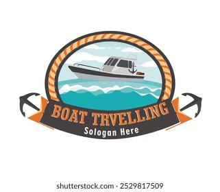 Logo vector boat sea illustration design