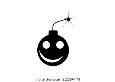 logo vector bomb cartoon with evil smile
