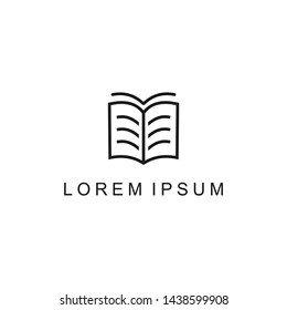 logo vector book education line