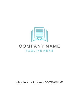 logo vector book education line
