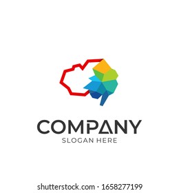 Logo vector of brain. Colorful logo style. Logotype for template.