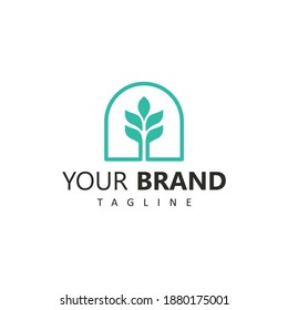 Diseño natural de marca de vectores de logotipo