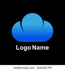 Logo vector branding. Illustration icon cloud cute and smile. blue sky