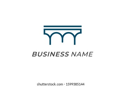 logo vector bridge and latter M