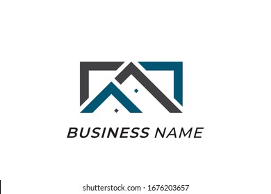 construcción vectorial de logotipo y hogar