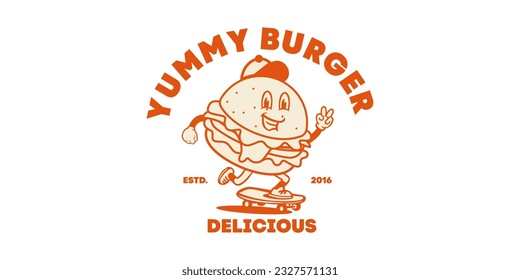 logo vector burger fast food skateboard cartoong