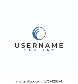 Logo vector business industry template in blue.