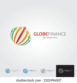 Logo vector for business and presentation of success. Arrow symbol to see success in the company.