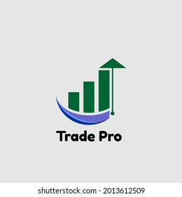 Logo vector business Trade Pro graph with arrow