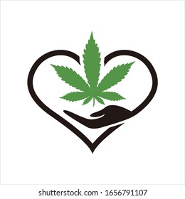 logotipo vectorial cannabis o logotipo de icono de marihuana para la industria médica o farmacéutica
