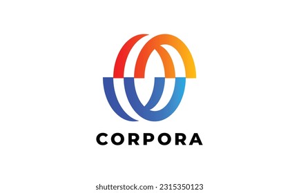 Logo vector circle style for connection and team work concept