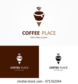 Logo vector coffee cup place