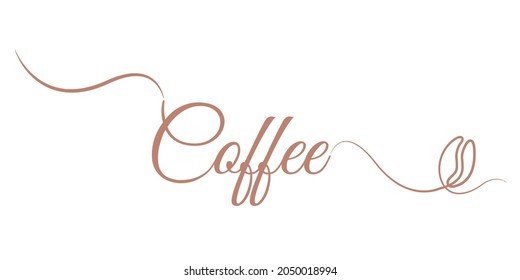 Logotipo y vector para la cafetería. El concepto Logo utiliza un estilo tipográfico con líneas que forman granos de café. El color desnudo hace que el logo parezca elegante, simple y atractivo