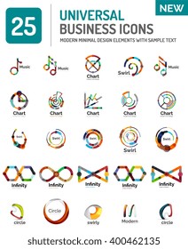 Colección de vectores de logotipos, conjunto de iconos de negocios geométricos abstractos