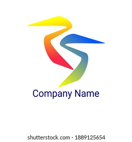 a logo vector with a combination of the letter r and s or the number 25, with yellow red blue and green gradations, suitable for a dynamic and modern symbol of an institution or company