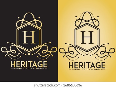 Logo vector with crest, shield and tribal concept isolated on background, ready to print, editable, easy to edit, organized layer.