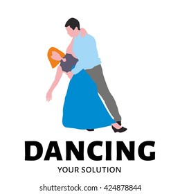 Logo vector dance. A guy and a girl dancing.