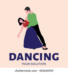 Logo vector dance. A guy and a girl dancing.