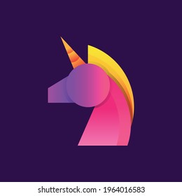 Logo vector design of abstract unicorn