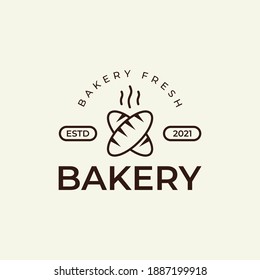 logo vector design for a bakery or home bakery business, with fresh bread icons that are still warm and smoky in a simple and minimalist style