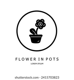 Diseño vectorial de logotipos para empresas. Flor en logos de ollas.