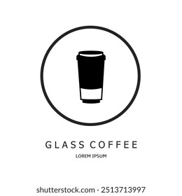 Logo vector design for business. Glass coffee logos.