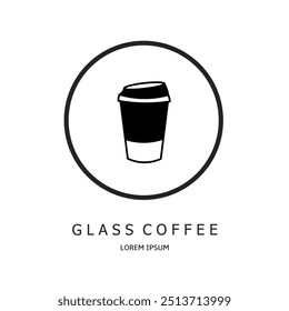 Logo vector design for business. Glass coffee logos.