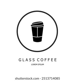 Logo vector design for business. Glass coffee logos.