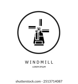 Design vetorial de logotipo para empresas. Logótipos de moinho de vento.