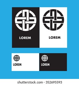logo vector design elements with business card template editable
