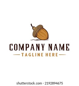 Logo Vector design Illustration of acorns. acorn concept in vintage style, for any kind of business.