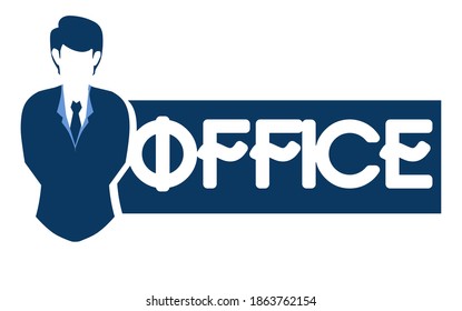 Logo vector design, illustration of someone wearing a formal suit, worker depiction, businessperson, manager, freelancer, professional worker illustration emblem.